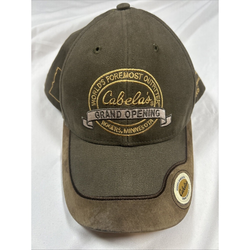 Cabela's Baseball Hat Mens OSFM Brown Camo Embroidered Logo Adjustable Strap